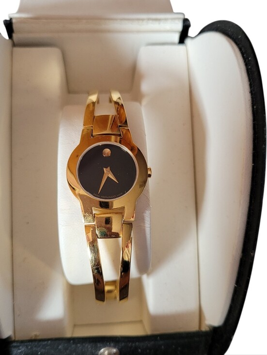 Movado Accessories - Movado Amorosa 88 E4 1842 Women’s Gold Tone Museum Dial  Watch w Box New Battery